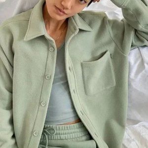 Aritzia Tna Polar Button-Up, Silent Storm Green, 2019 limited edition color